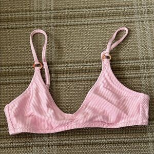 Aerie Light Pink Ribbed Bikini Top
